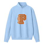 Chaotic Club Gingham Embroided Custom Preppy Game Day Quarter Zip Sweatshirt