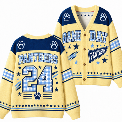 Chaotic Club Gingham Mascot Game Day Cardigan