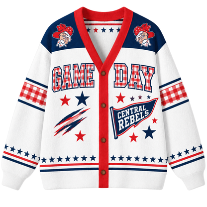 Chaotic Club Gingham Mascot Game Day Cardigan