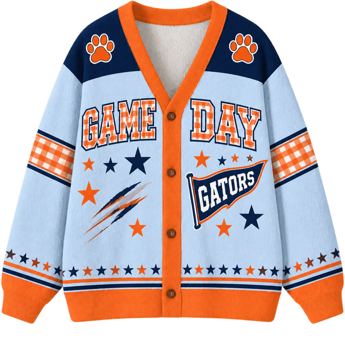 Chaotic Club Gingham Mascot Game Day Cardigan