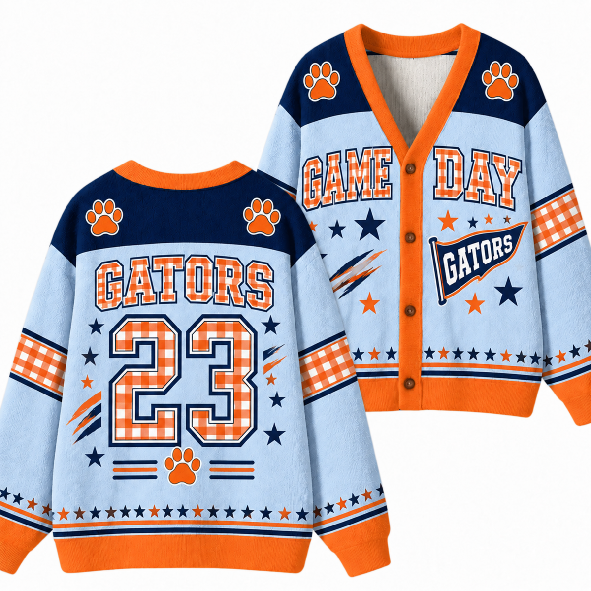 Chaotic Club Gingham Mascot Game Day Cardigan