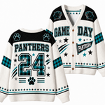 Chaotic Club Gingham Mascot Game Day Cardigan