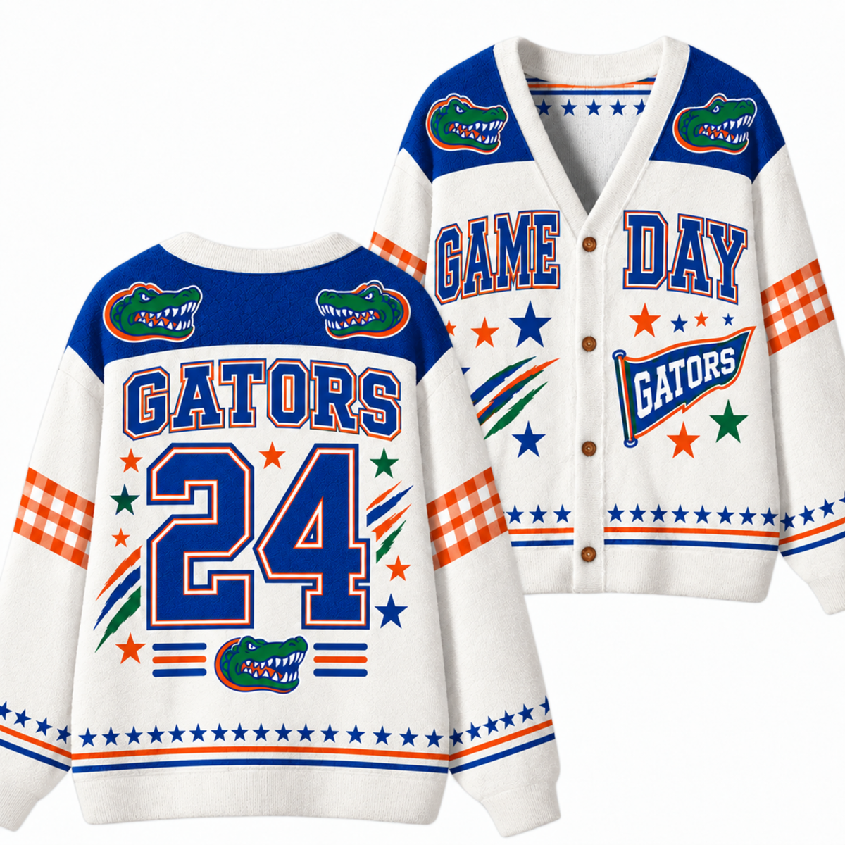 Chaotic Club Gingham Mascot Game Day Cardigan
