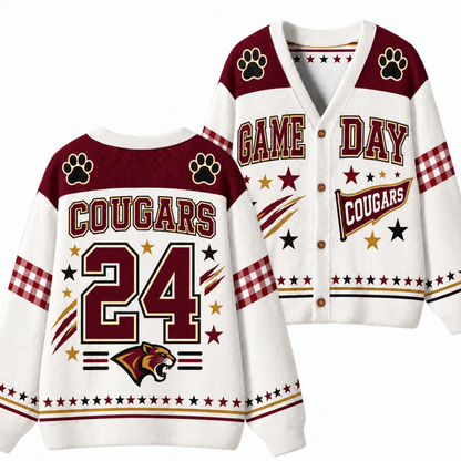 Chaotic Club Gingham Mascot Game Day Cardigan