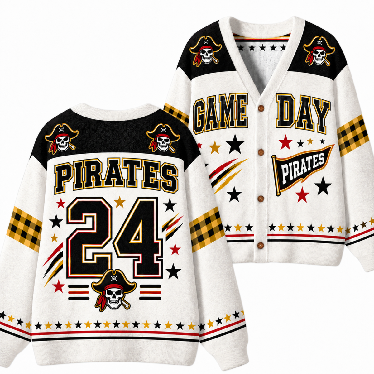Chaotic Club Gingham Mascot Game Day Cardigan