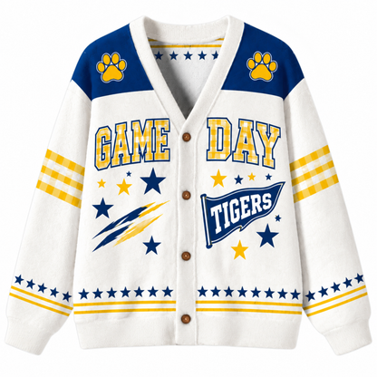 Chaotic Club Gingham Mascot Game Day Cardigan