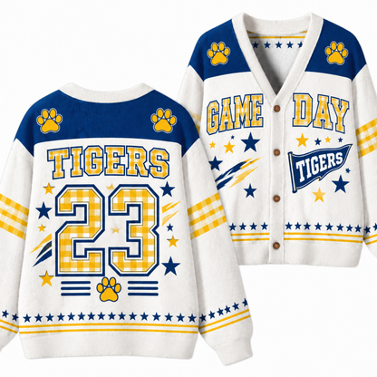 Chaotic Club Gingham Mascot Game Day Cardigan