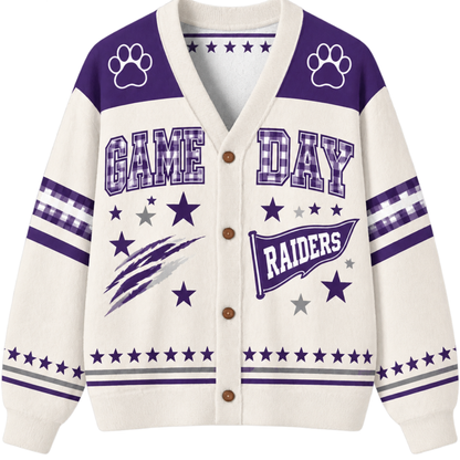 Chaotic Club Gingham Mascot Game Day Cardigan