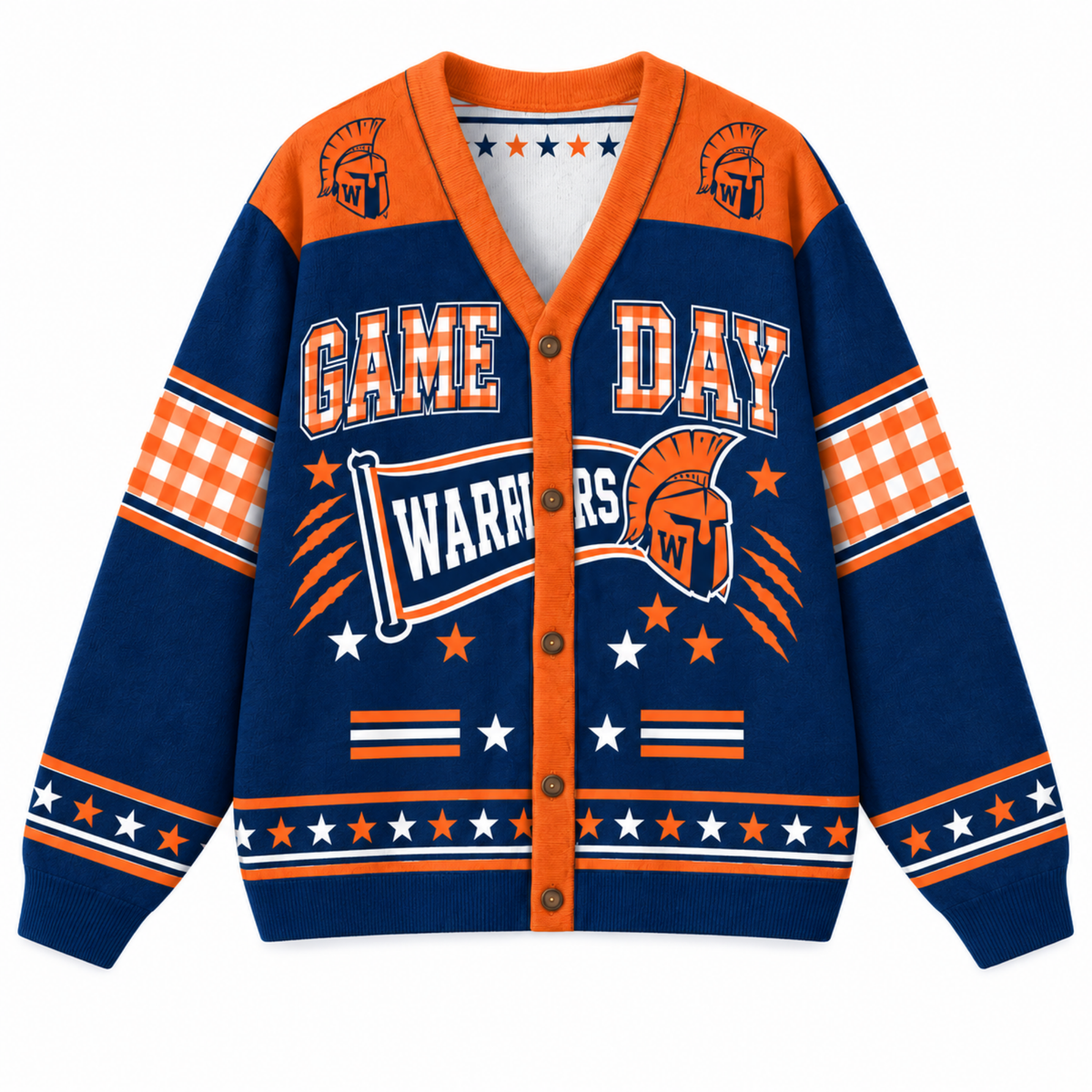 Chaotic Club Gingham Mascot Game Day Cardigan