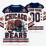 Chaotic Club Glitter Football Helmet Bow Game Day Sports Mesh Jersey