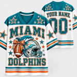 Chaotic Club Glitter Football Helmet Bow Game Day Sports Mesh Jersey