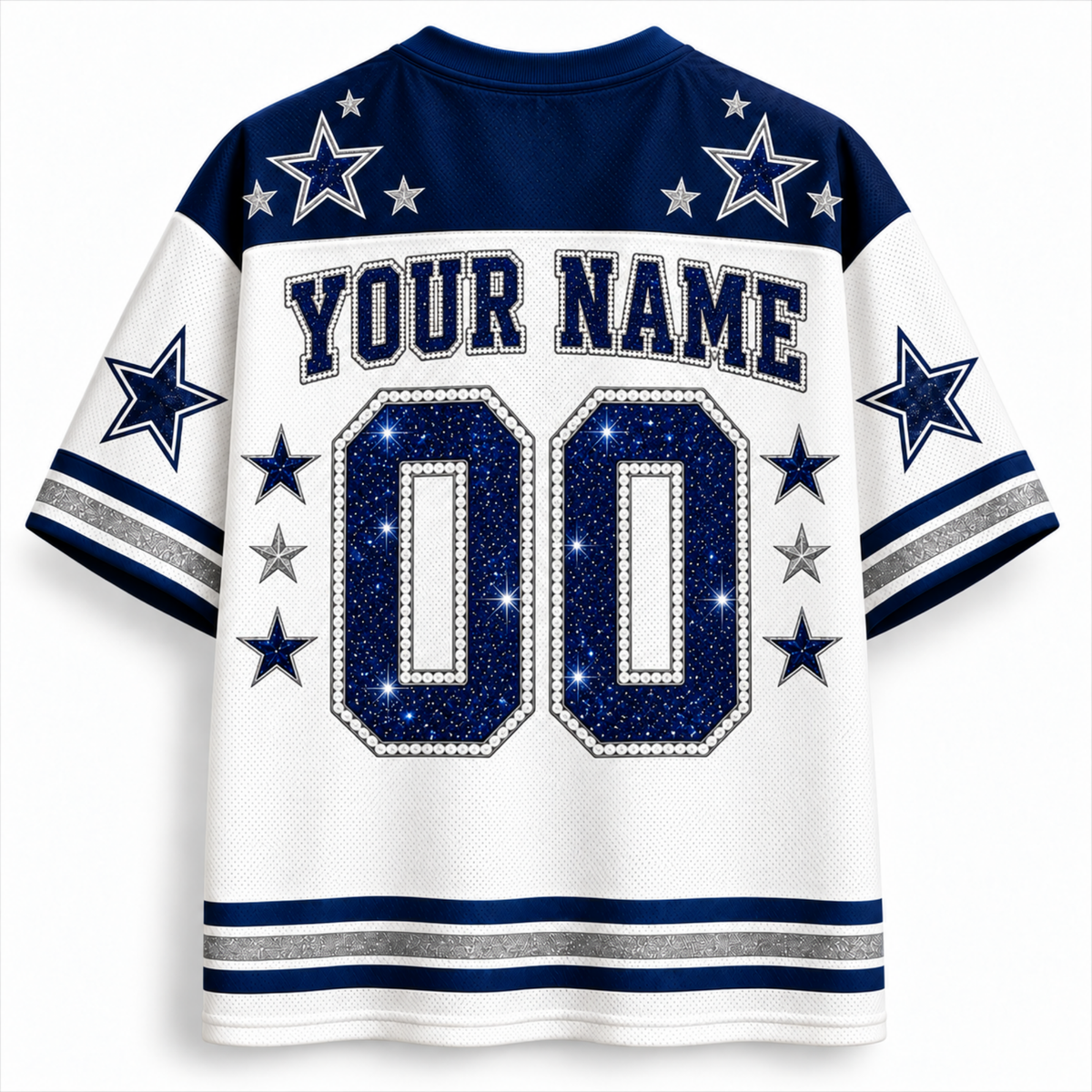 Chaotic Club Glitter Football Helmet Bow Game Day Sports Mesh Jersey