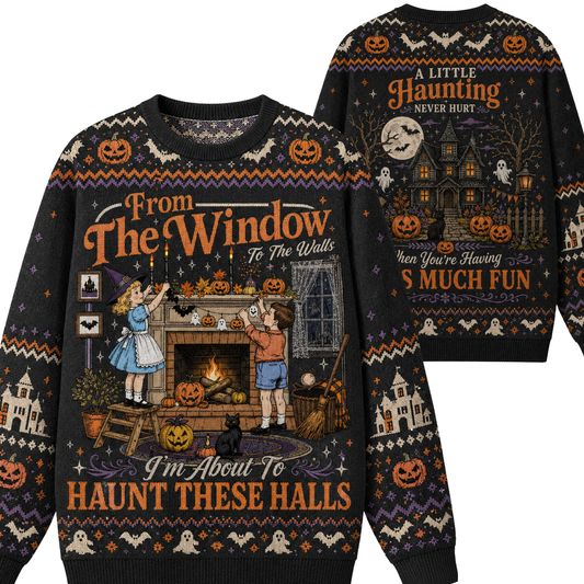 Chaotic Club Haunt These Halls Halloween Ugly Sweatshirt