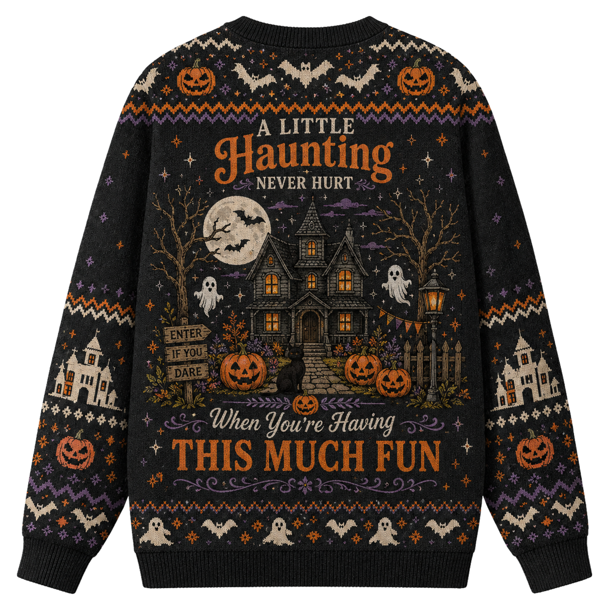 Chaotic Club Haunt These Halls Halloween Ugly Sweatshirt