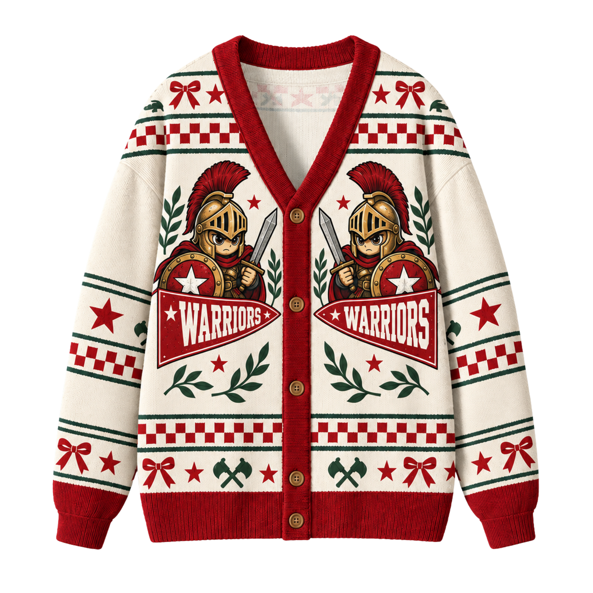 Chaotic Club Holiday Scarf Mascot Game Day Cardigan