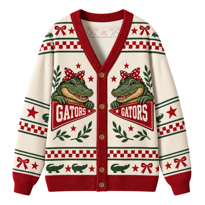 Chaotic Club Holiday Scarf Mascot Game Day Cardigan