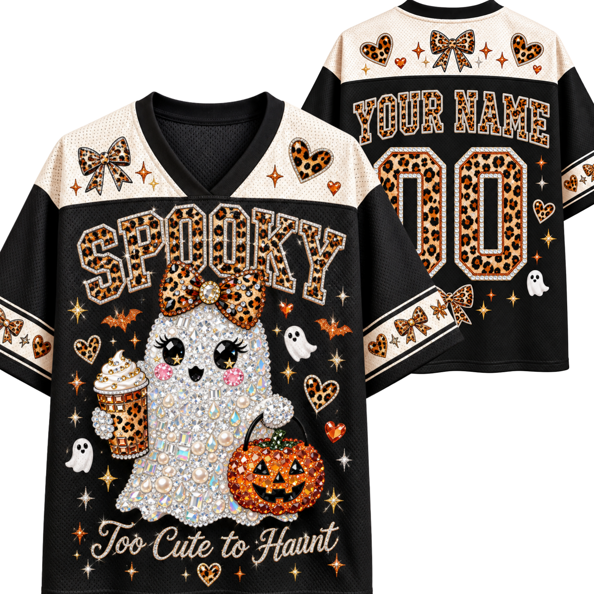Chaotic Club Leopard Bow Halloween Mesh Jersey