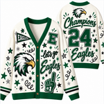 Chaotic Club Mascot Cheer Game Day Knit Cardigan