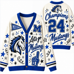 Chaotic Club Mascot Cheer Game Day Knit Cardigan