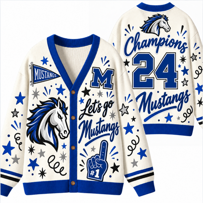Chaotic Club Mascot Cheer Game Day Knit Cardigan