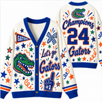 Chaotic Club Mascot Cheer Game Day Knit Cardigan