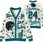 Chaotic Club Mascot Cheer Game Day Knit Cardigan