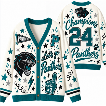 Chaotic Club Mascot Cheer Game Day Knit Cardigan