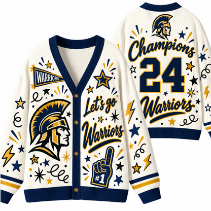 Chaotic Club Mascot Cheer Game Day Knit Cardigan