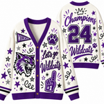 Chaotic Club Mascot Cheer Game Day Knit Cardigan
