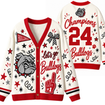 Chaotic Club Mascot Cheer Game Day Knit Cardigan