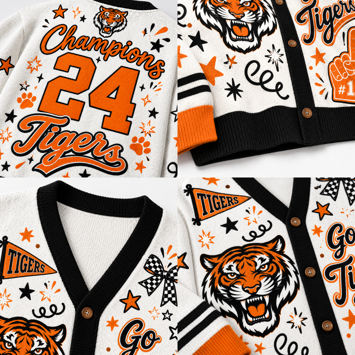 Chaotic Club Mascot Cheer Game Day Knit Cardigan