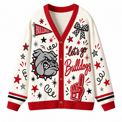 Chaotic Club Mascot Cheer Game Day Knit Cardigan