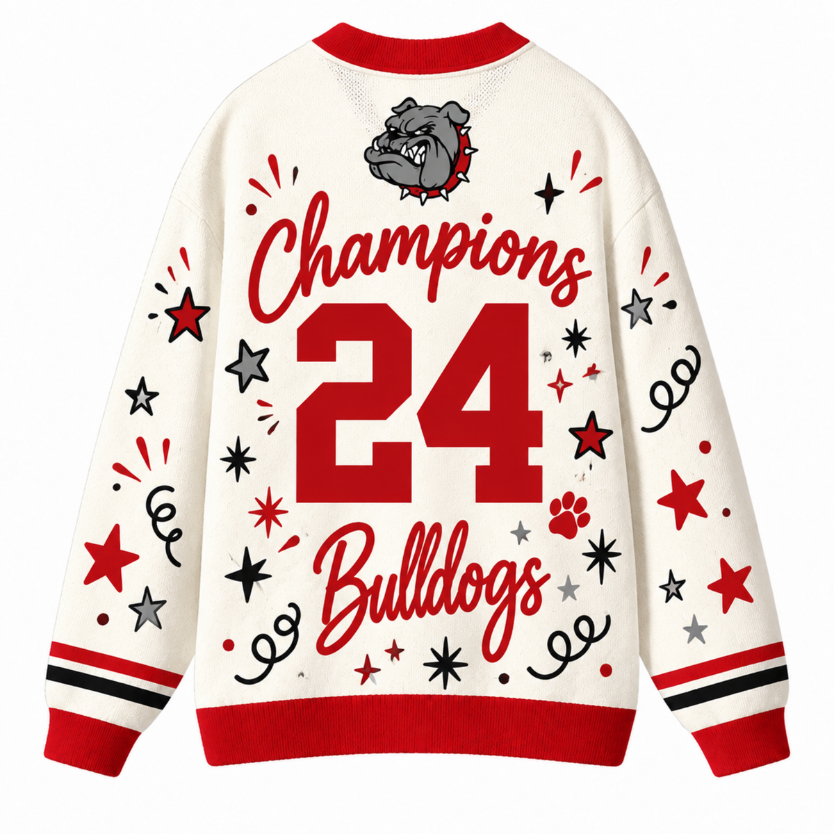 Chaotic Club Mascot Cheer Game Day Knit Cardigan