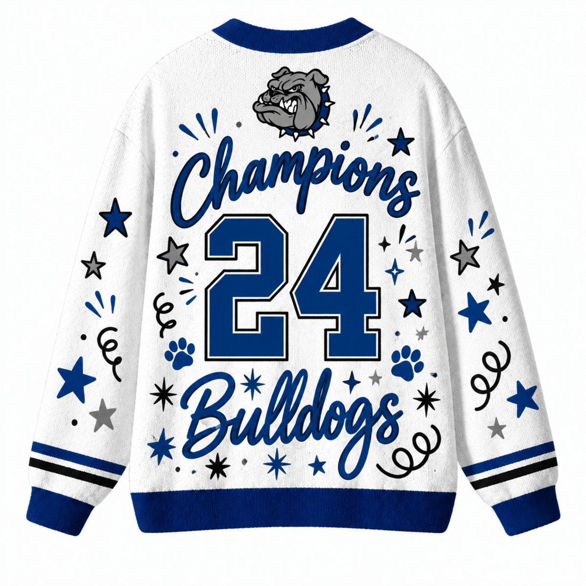 Chaotic Club Mascot Cheer Game Day Knit Cardigan