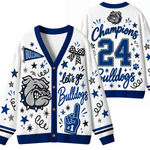 Chaotic Club Mascot Cheer Game Day Knit Cardigan