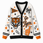 Chaotic Club Mascot Cheer Game Day Knit Cardigan