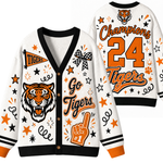 Chaotic Club Mascot Cheer Game Day Knit Cardigan