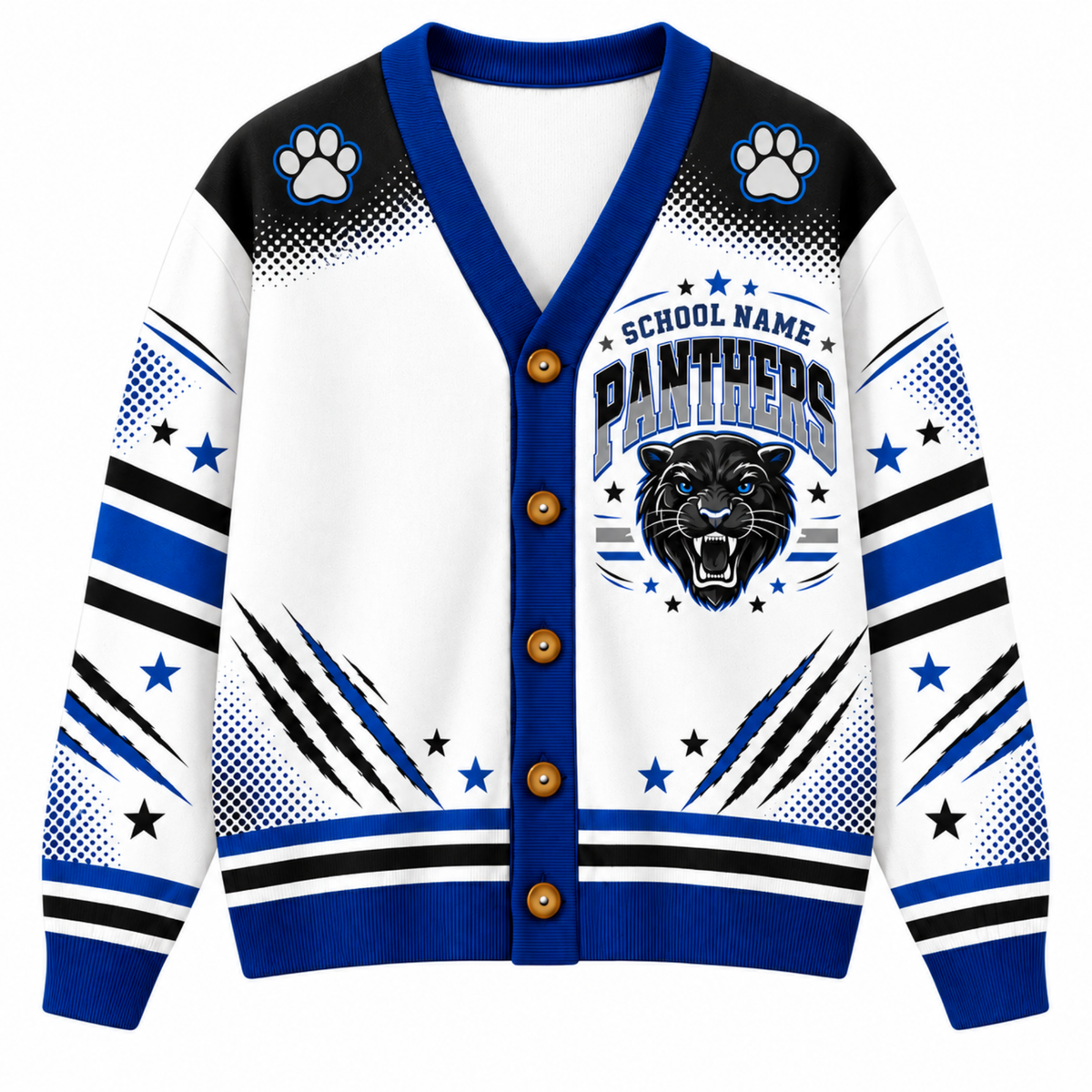 Chaotic Club Mascot Paw Spirit Game Day Cardigan