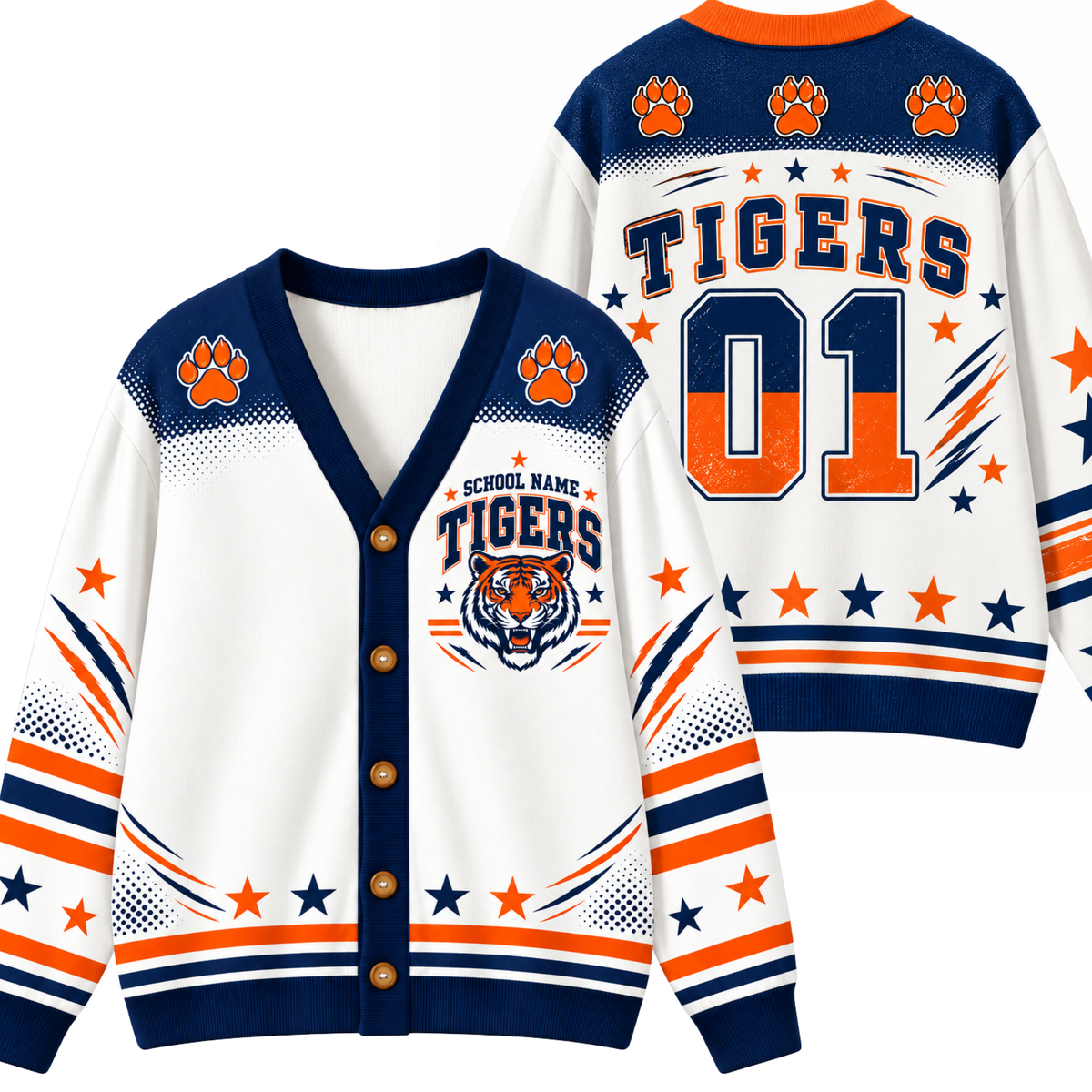 Chaotic Club Mascot Paw Spirit Game Day Cardigan