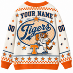 Chaotic Club Mascot Star Checkered Game Day Knit Cardigan
