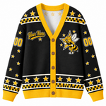 Chaotic Club Mascot Star Checkered Game Day Knit Cardigan