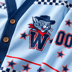 Chaotic Club Mascot Star Checkered Game Day Knit Cardigan