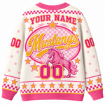 Chaotic Club Mascot Star Checkered Game Day Knit Cardigan
