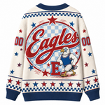 Chaotic Club Mascot Star Checkered Game Day Knit Cardigan