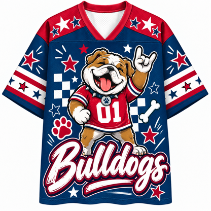 Chaotic Club Mascot Star Glasses Checkered Game Day Sports Mesh Jersey
