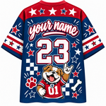Chaotic Club Mascot Star Glasses Checkered Game Day Sports Mesh Jersey
