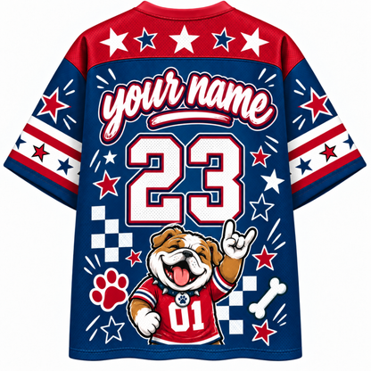 Chaotic Club Mascot Star Glasses Checkered Game Day Sports Mesh Jersey