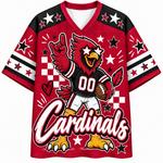 Chaotic Club Mascot Star Glasses Checkered Game Day Sports Mesh Jersey