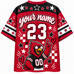 Chaotic Club Mascot Star Glasses Checkered Game Day Sports Mesh Jersey