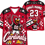 Chaotic Club Mascot Star Glasses Checkered Game Day Sports Mesh Jersey